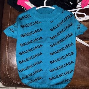 Coral blue dog sweater high fashion